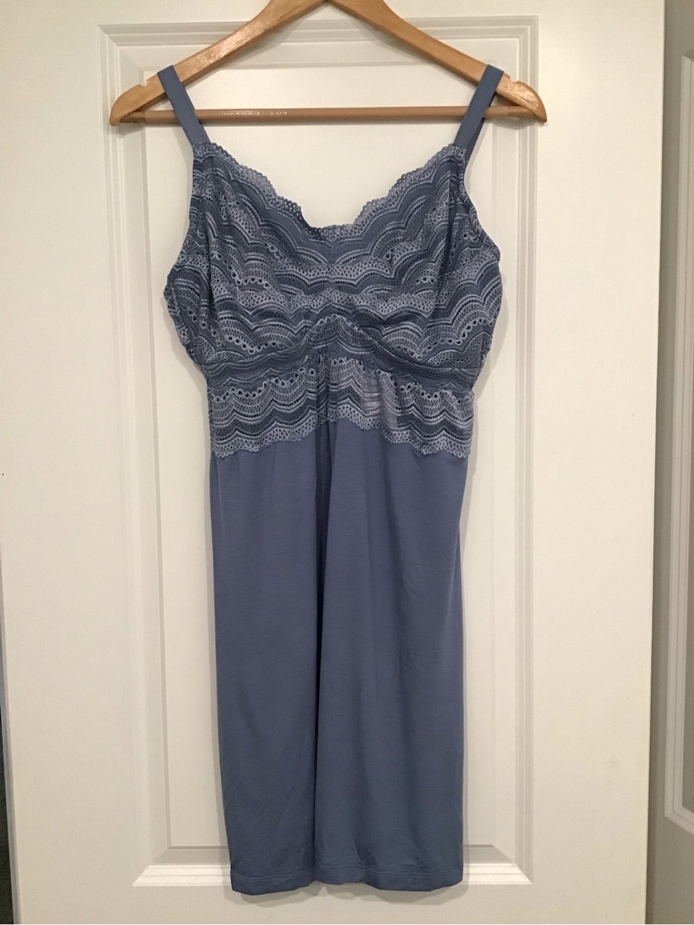 Cosabella Lace-Trim Chemise in Slate Blue